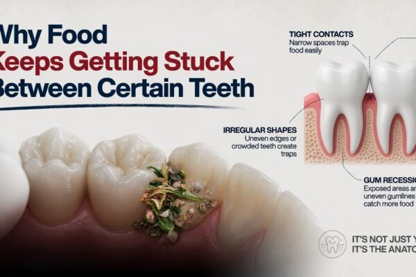 Why Food Keeps Getting Stuck Between Certain Teeth