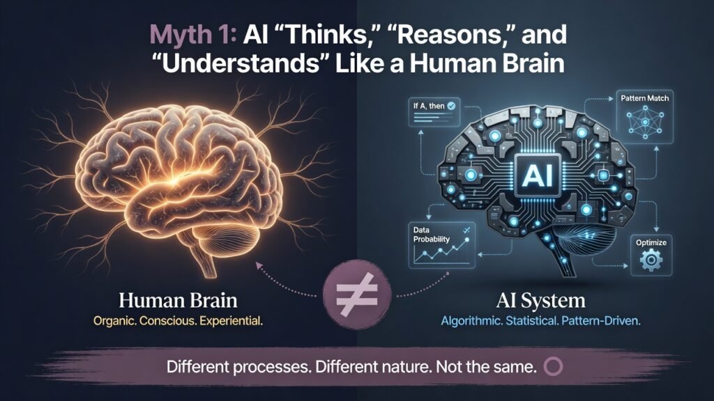 Myth 1: AI "Thinks," "Reasons," and "Understands" Like a Human Brain