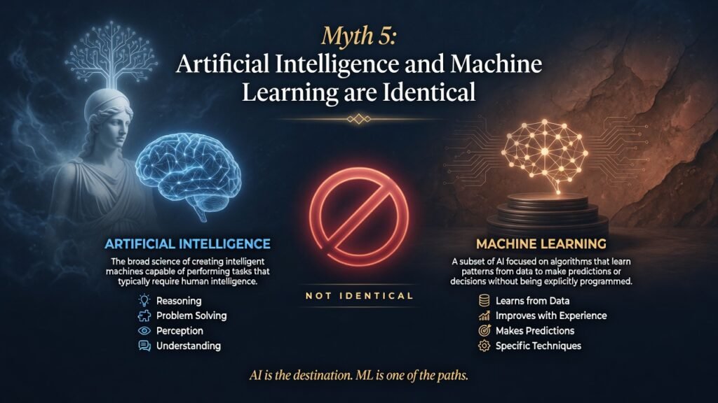 Myth 5: Artificial Intelligence and Machine Learning are Identical